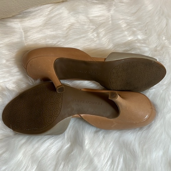 Franco Sarto Tan Nude Open Toe Heels Shoes - Picture 14 of 16